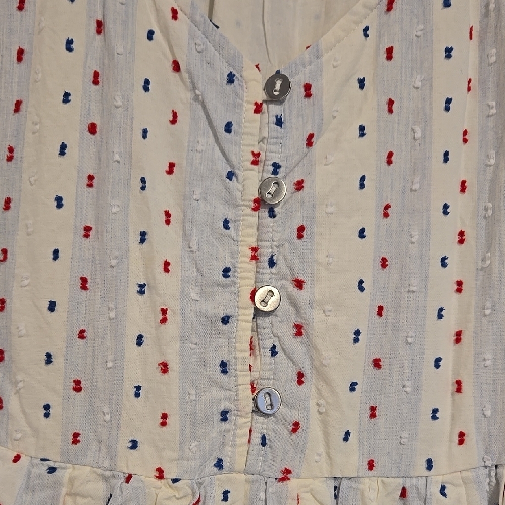 LOFT Sundress Red, White, and Blue Size 4 100% Cotton - Picture 6 of 10